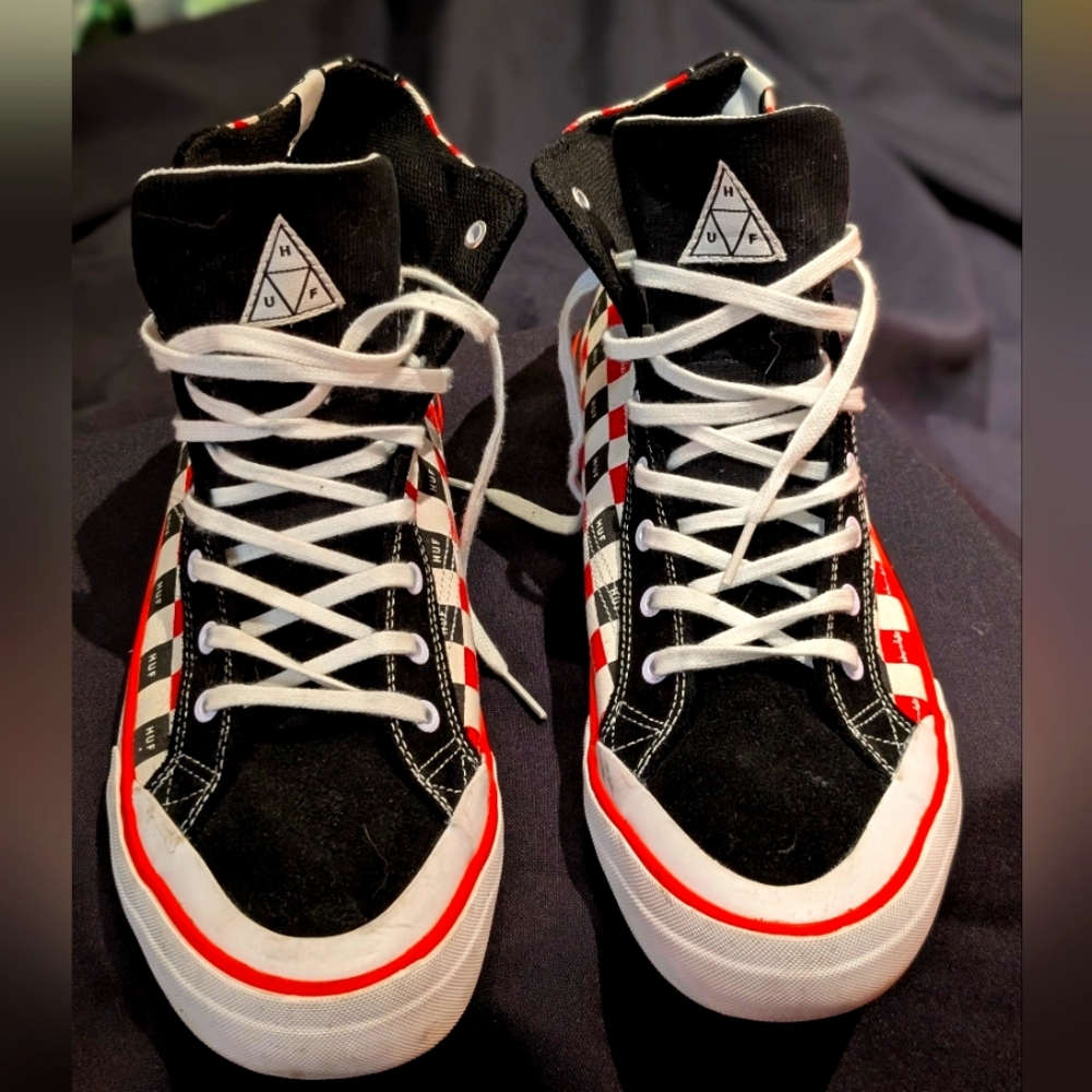 Black and Red High-Top Vans